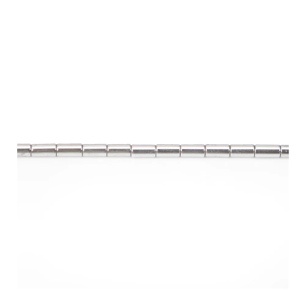 Hématite argenté tube 2x4mm x 40cm 