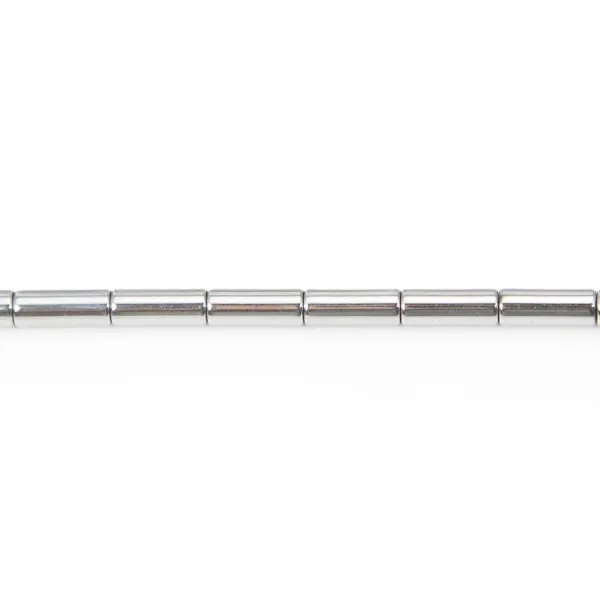 Hématite argenté tube 3x9mm x 40cm 