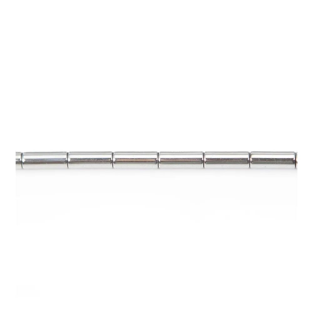 Hematite silver tube 3x9mm x 40cm