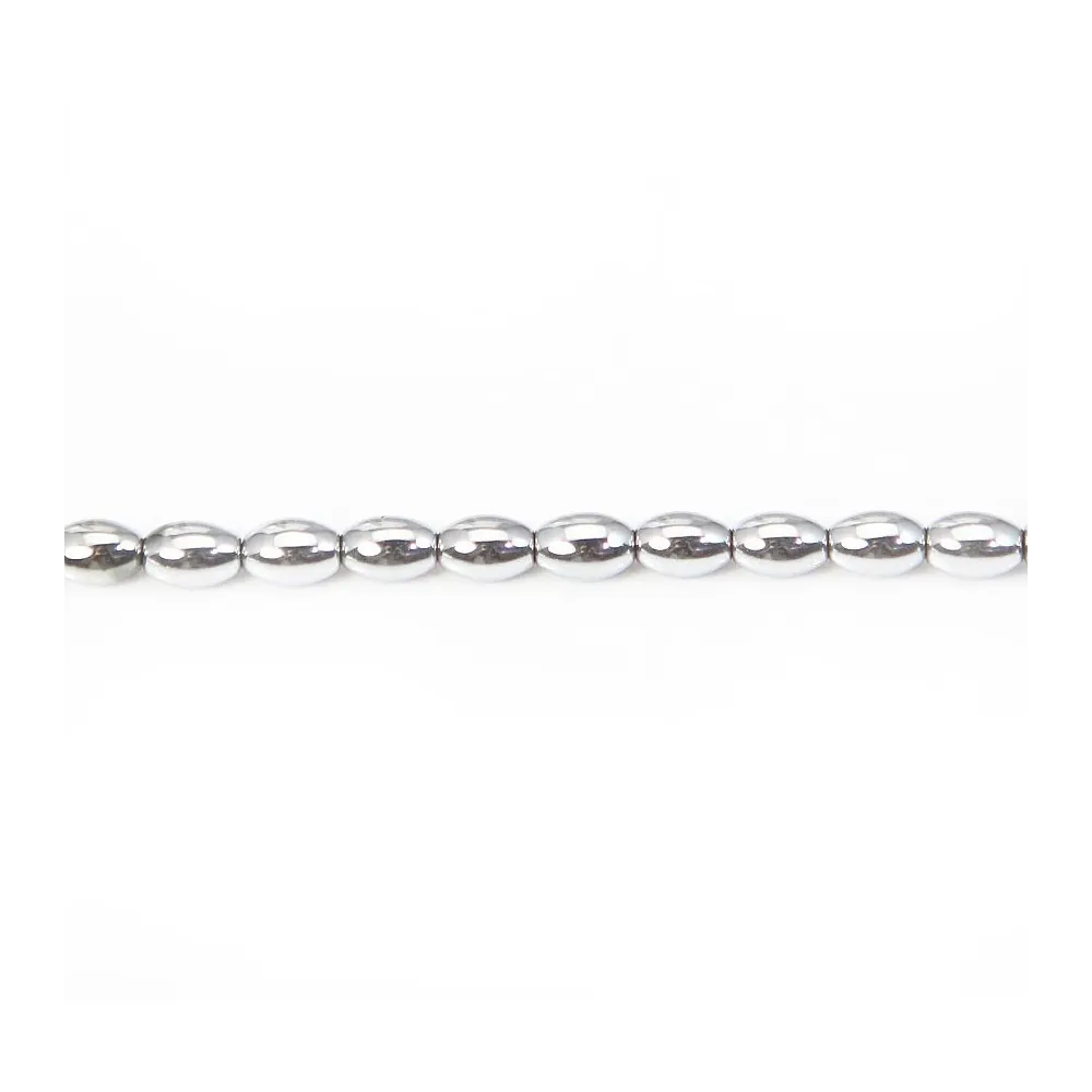 Hématite argenté tonnelet 3x5mm x 40cm 