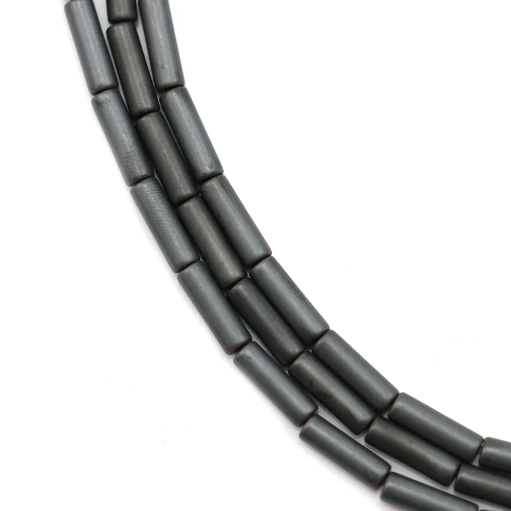 Hematite matte tube 2x4mm x 40cm