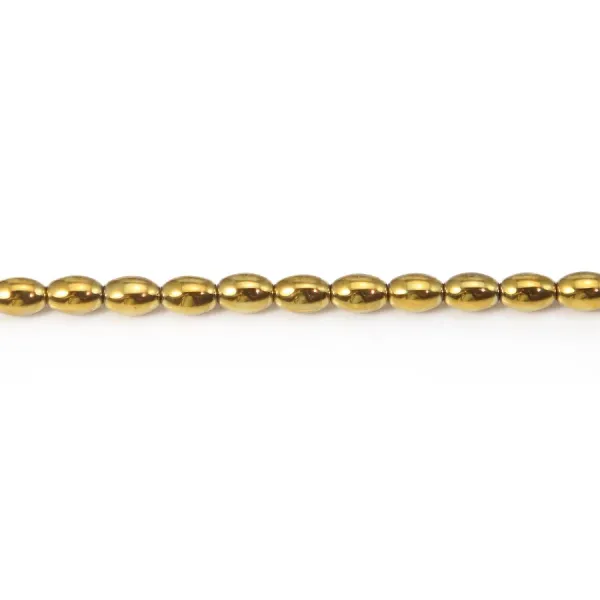 Barril Hematita dourado 3,5x5mm x 40cm