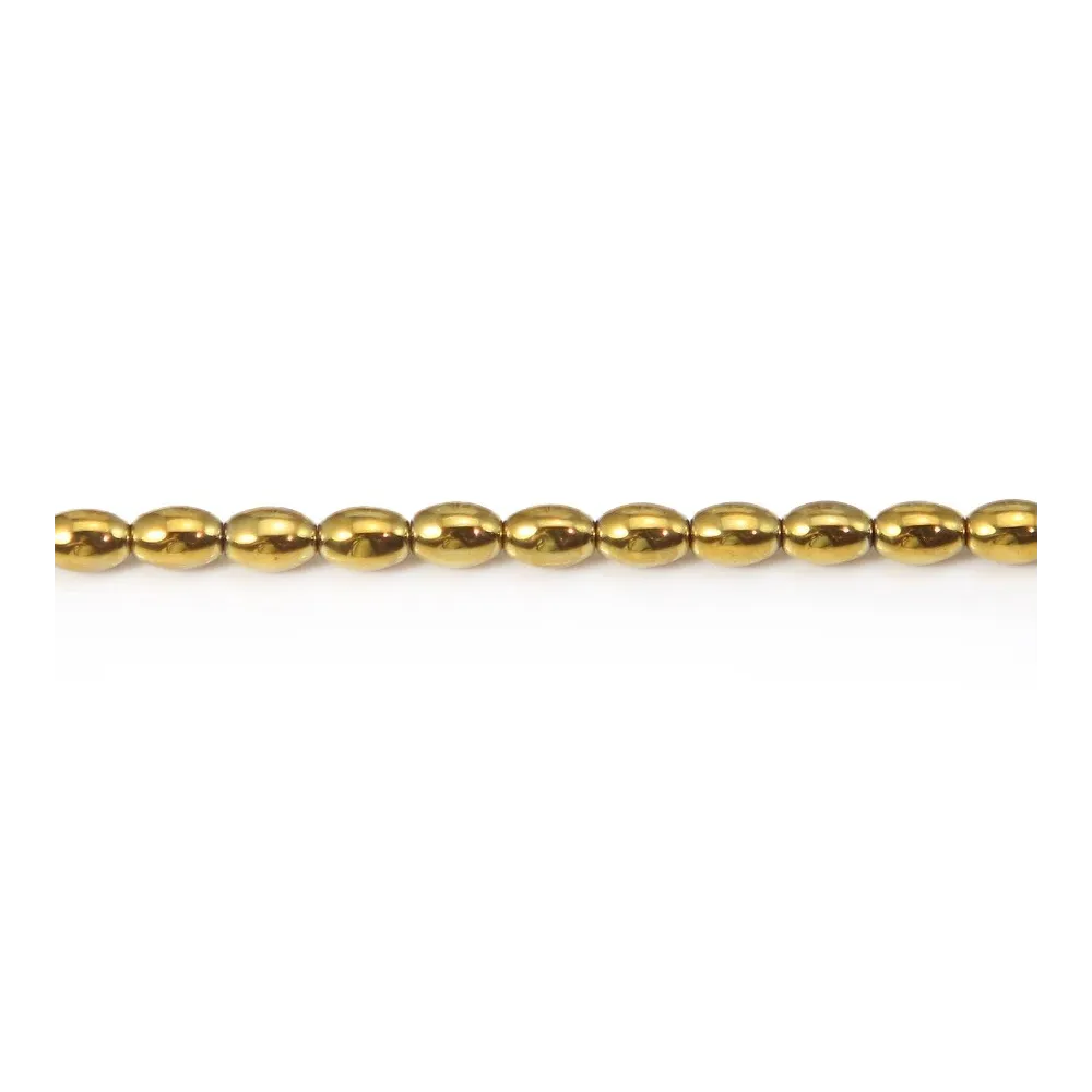 Hematite golden keg 3x5mm x 40cm