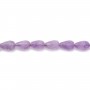 Clear amethyst faceted drop 8x12mm x 40cm