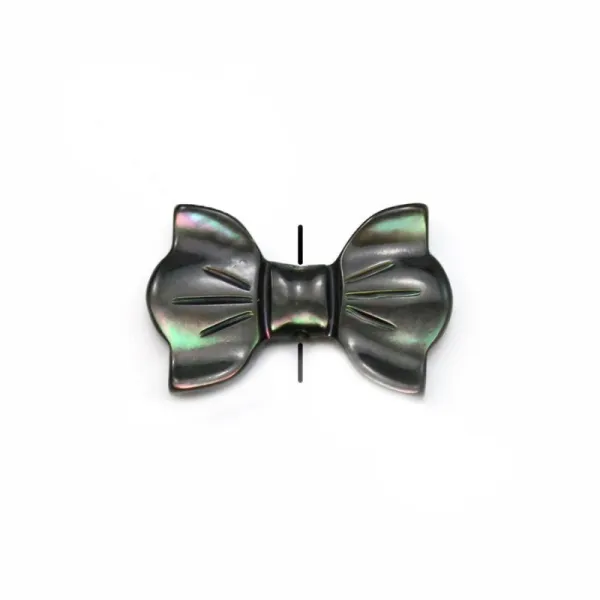 Nacre grise en forme de noeud papillon 9x14mm x 40cm