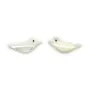 Nacre blanche en forme d'oiseau 6x15mm x 2pcs