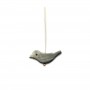 Nacre grise en forme d'oiseau 6x15mm x 2pcs