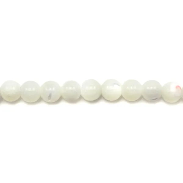 Sfera di madreperla bianca su filo 3 mm x 40 cm