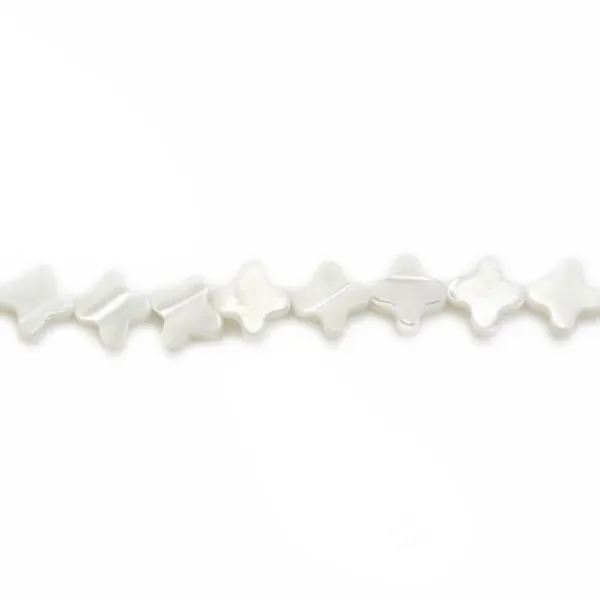 Nacre blanche en trèfle 6mm x 40cm (67pcs)