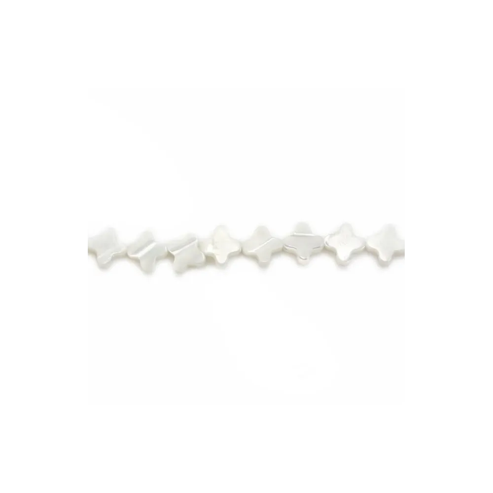 Nacre blanche trèfle 6mm x 4 pcs