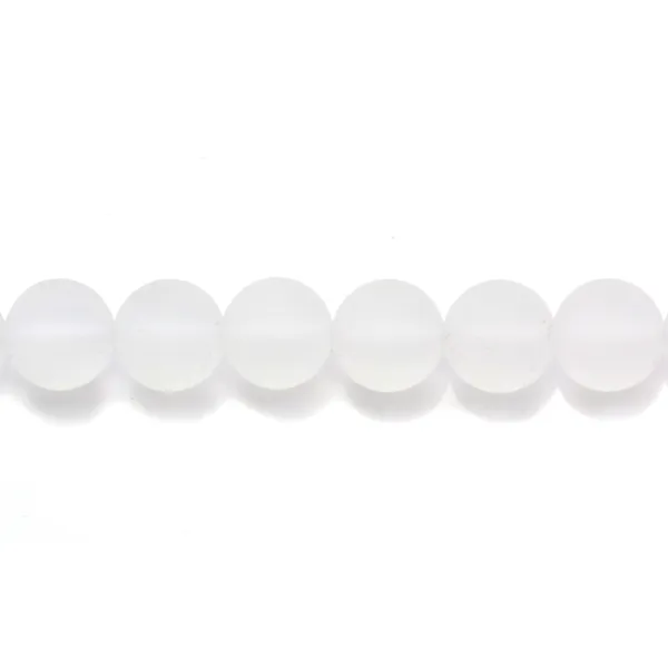 Rock crystal quartz mat round 8mm x 10pcs