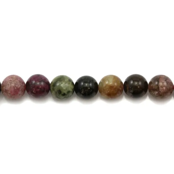 Tourmaline ronde sur fil 8mm x 40cm