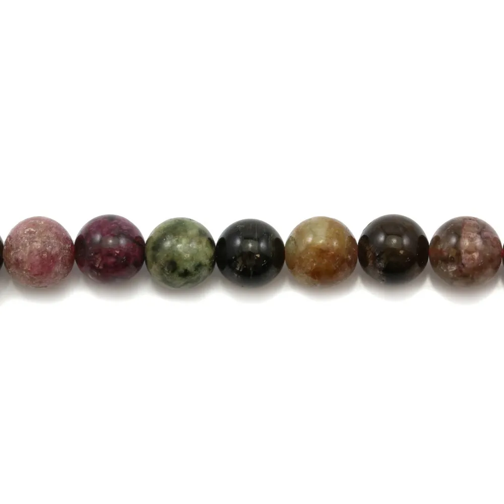 Tourmaline ronde sur fil 8mm x 40cm