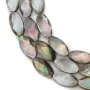 Nacre grise en ovale facetté sur fil 8x16mm x 40cm