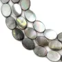 Nacre grise de forme ovale sur fil 10x14mm x 40cm
