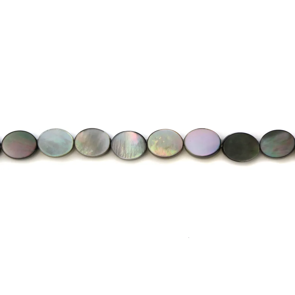 Nacre grise de forme ovale 8x10mm x 10 pcs