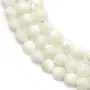 Nacre blanche en boule sur fil 6mm x 40cm