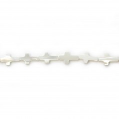 String of White Shell Cross 8x13mm