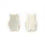 White mother-of-pearl teddy bear 7x10mm x 2pcs