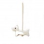 Nacre blanche en forme de chien 9x15mm x 1pc