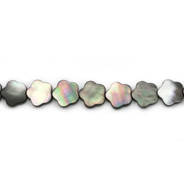 Nacre Grise en Forme de  Fleur 6 Pétales 18 mm x 4 pcs