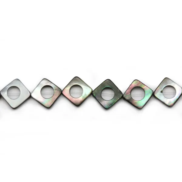 Gray mother-of-pearl hollow rhombus 22mm x 40cm