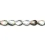 Nacre grise en goutte plate facettée de 14x18mm x 4 pcs