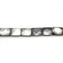 Nacre grise en forme de rectangle facetté 10x14mm x 6 pcs