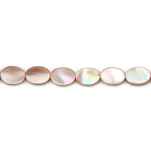Nacre rose en forme d'oval 10x14mm x 4 pcs