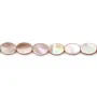 Nacre rose en forme d'oval 10x14mm x 4 pcs
