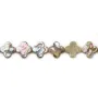 Nacre d'abalone en forme de trèfle 13mm x 1pc