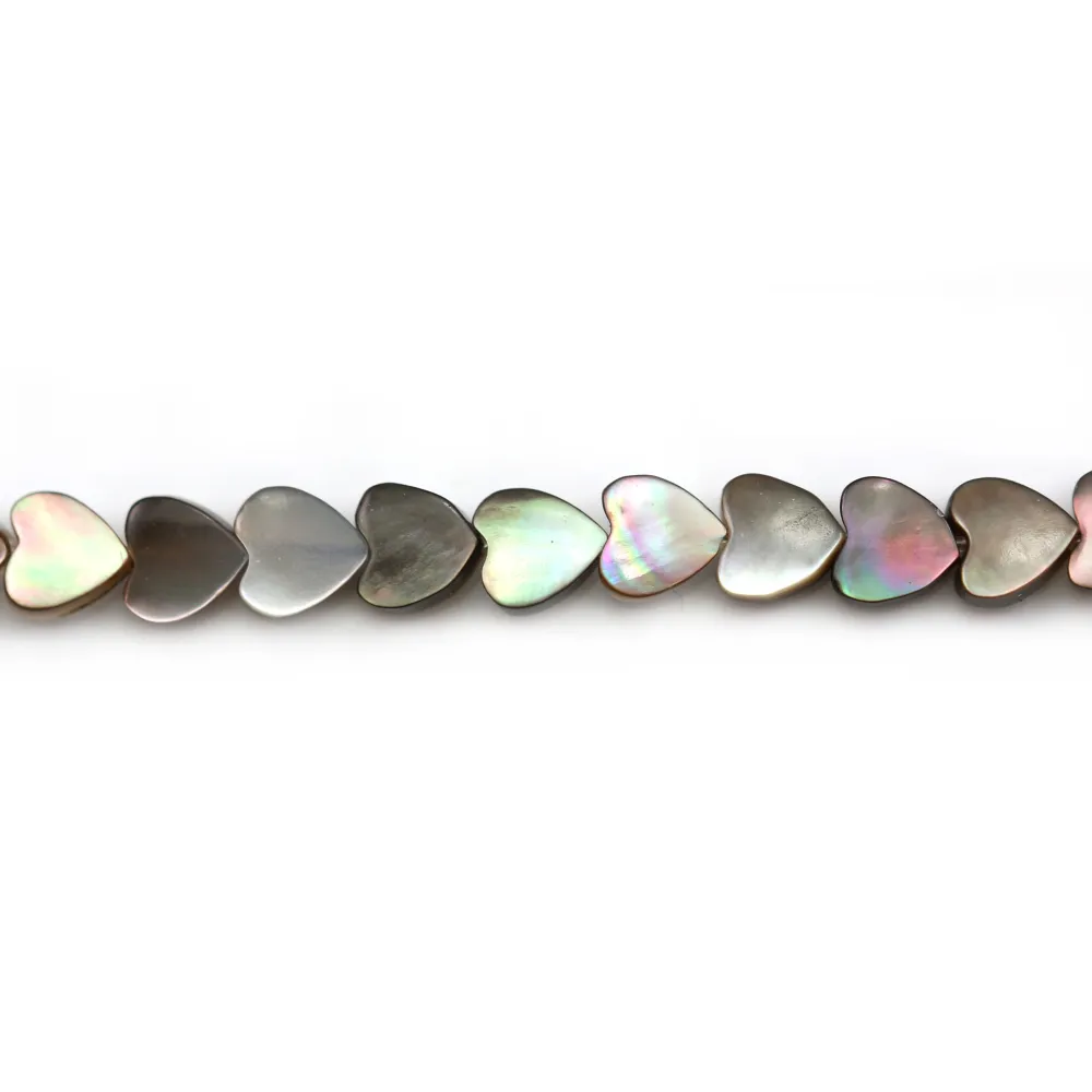 Nacre grise en forme de coeur 4mm x 20 st