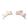 Nacre rose en forme de lapin 8x15mm x 1pc