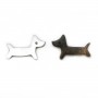 Gray mother-of-pearl little dog 9x15mm x 1pc