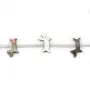 Nacre grise en forme de chien 9x15mm x 1pc