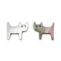 Nacre grise en forme de chat 12x14mm x 1pc