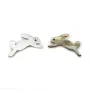 Nacre grise en forme de lapin 8x15mm x 2pcs