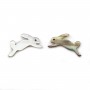 Gray shell with Little Rabbit 8x15mmX 2pcs