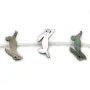 Nacre grise en forme de lapin 8x15mm x 2pcs