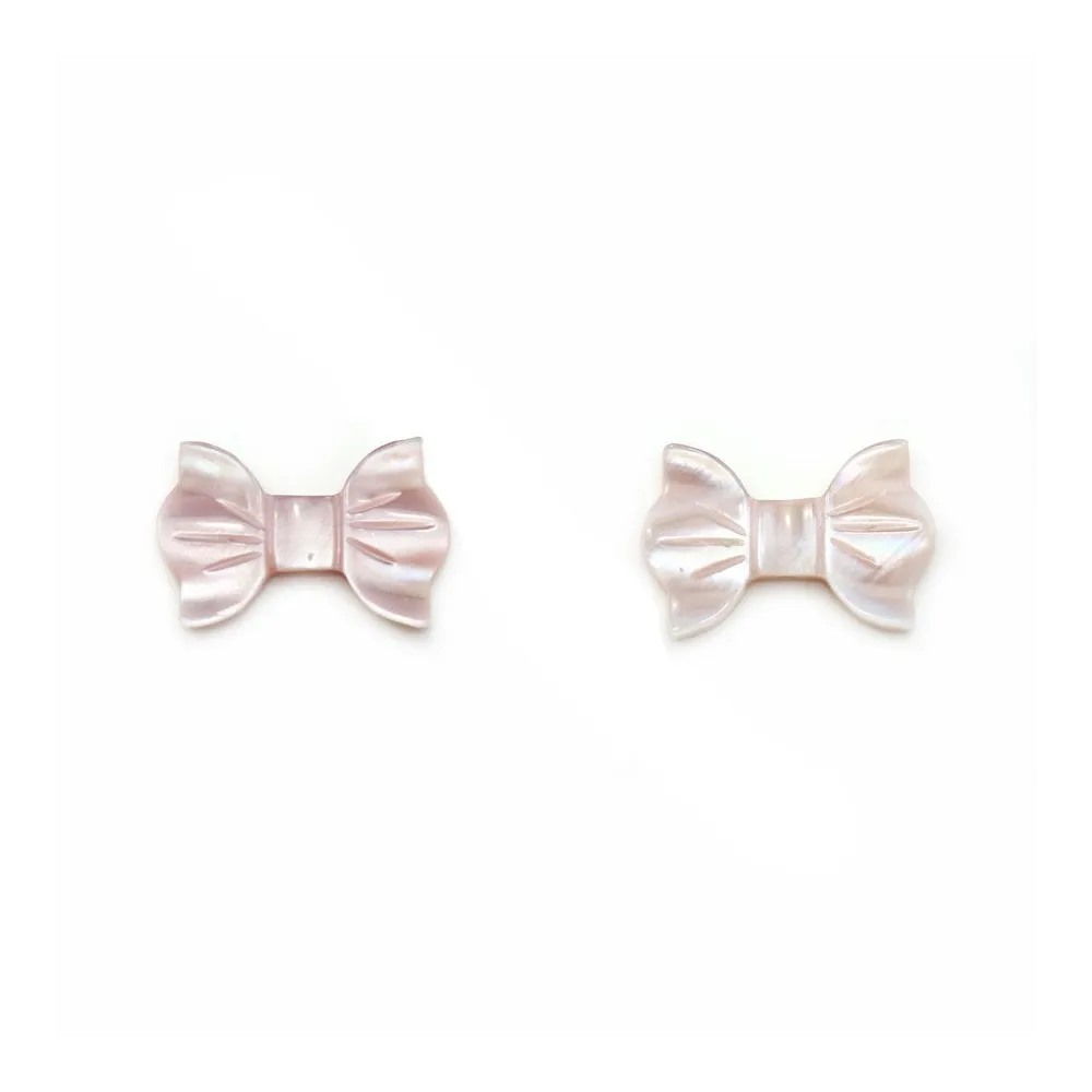 Nacre rose en forme de noeud papillon 9x14mm x 1pc