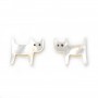 Nacre blanche en forme de chat 12x14mm x 1pc
