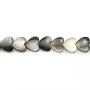 Nacre grise en forme de coeur sur fil 6mm x 40cm