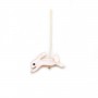 Pink mother-of-pearl rabbit 8x15mm x 1pc