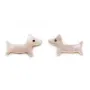 Nacre rose en forme de chien 9x15mm x 1pc