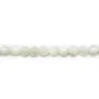 Nacre blanche en billes sur fil 4mm x 40cm