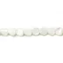 Nacre blanche en forme de coeur sur fil 6mm x 40cm