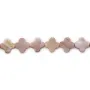 Nacre rose en forme de trèfle sur fil 18mm x 40cm