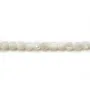 Nacre blanche en ronds facettés sur fil 3mm x 40cm