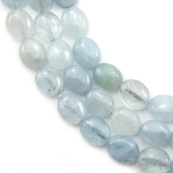 Aigue marine ovale 8x10mm x 40cm