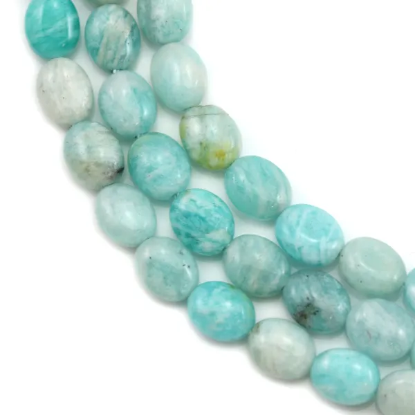 Amazonita peruana ovalada 8x10mm x 40cm